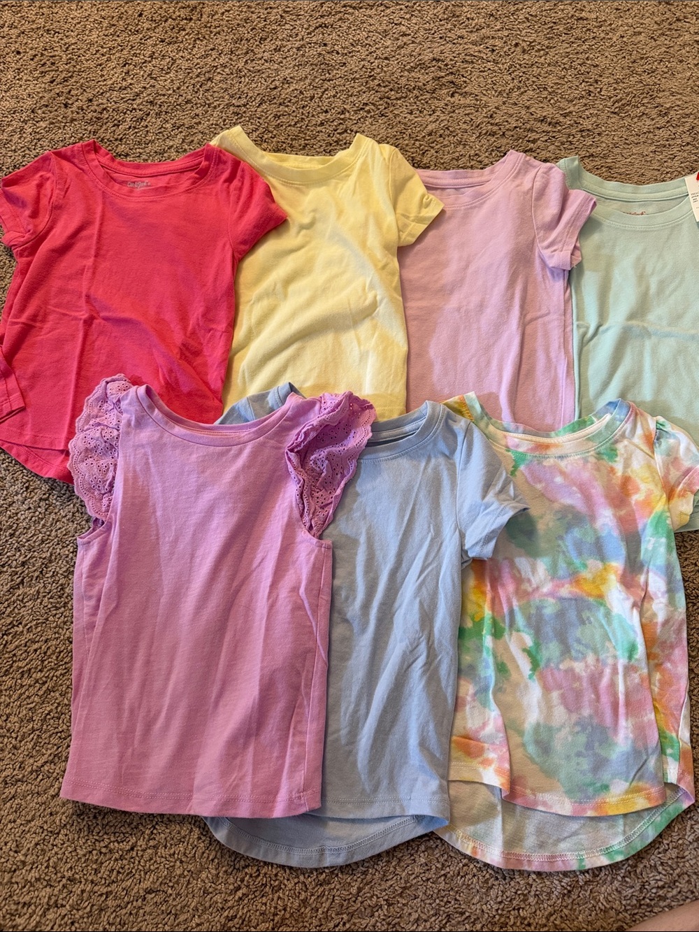 Girls' Short Sleeve Pastel Tee Bundle - Mixed Colors